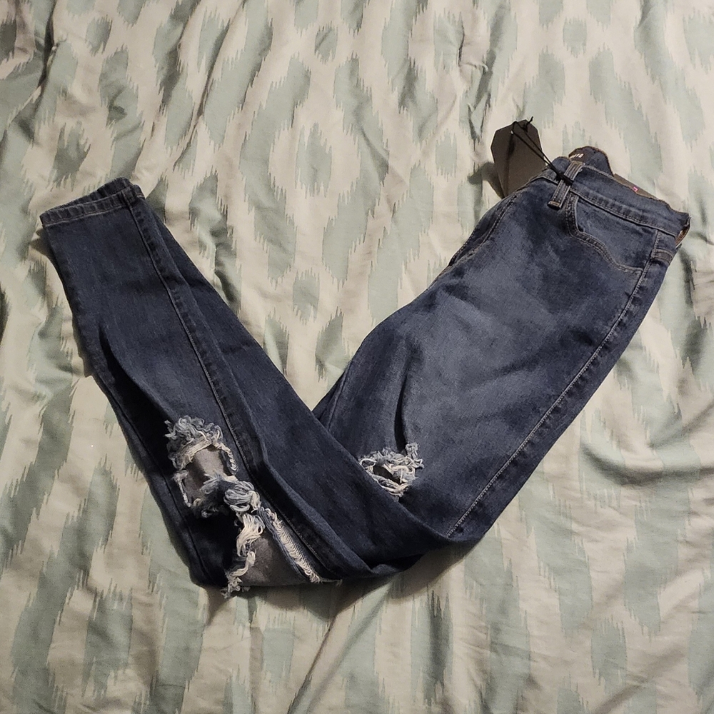 NWT‎ Fashion Nova Blue Jeans Women Size 7 Made In USA